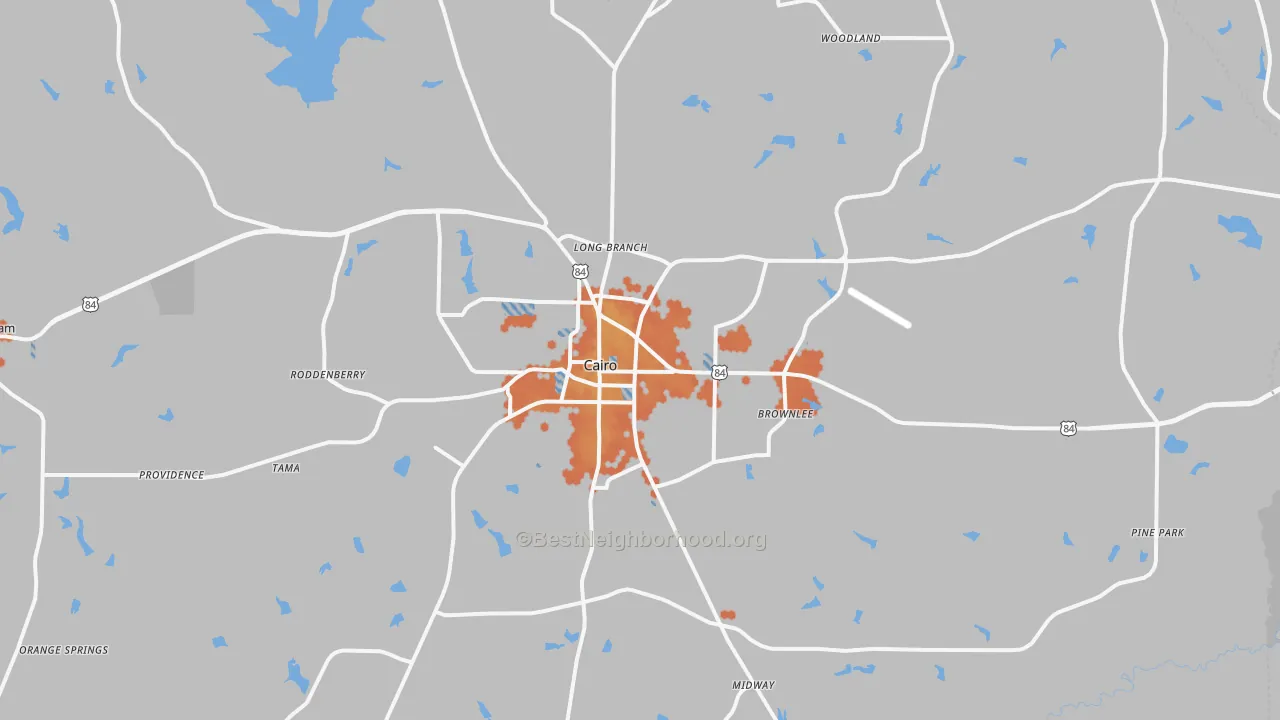 Bike Grade map of Cairo, GA