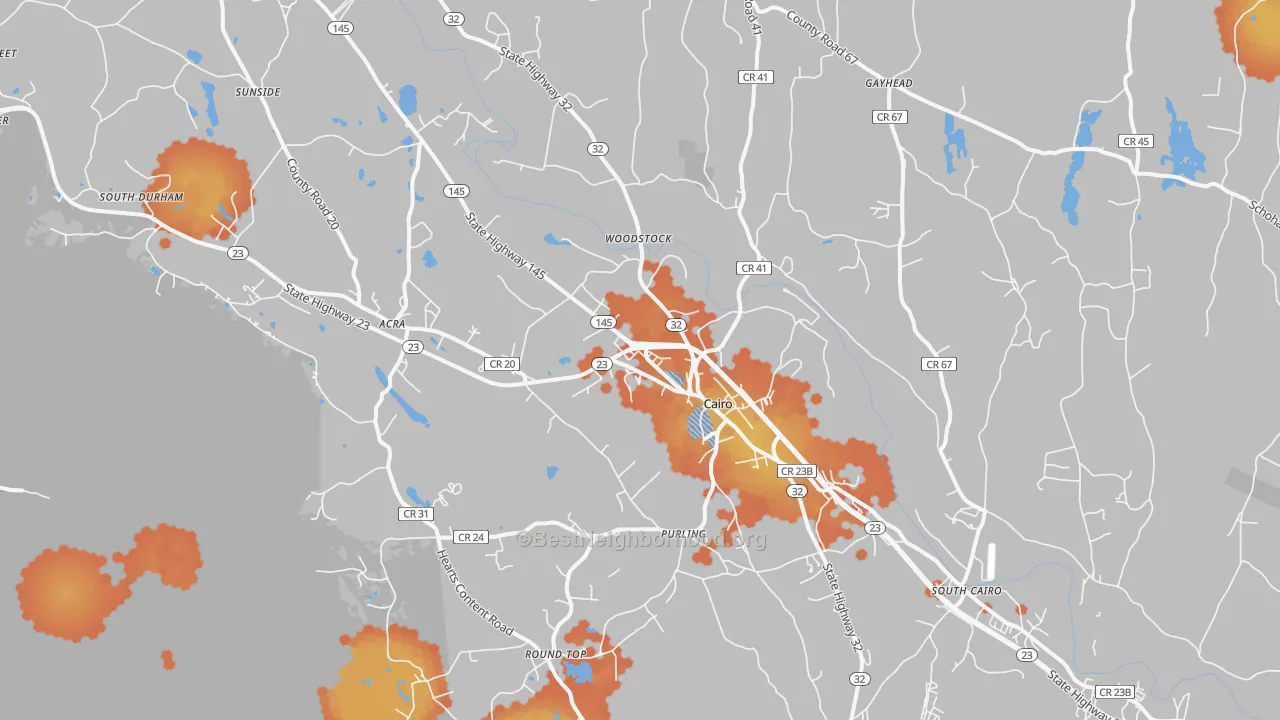 Bike Grade map of Cairo, NY