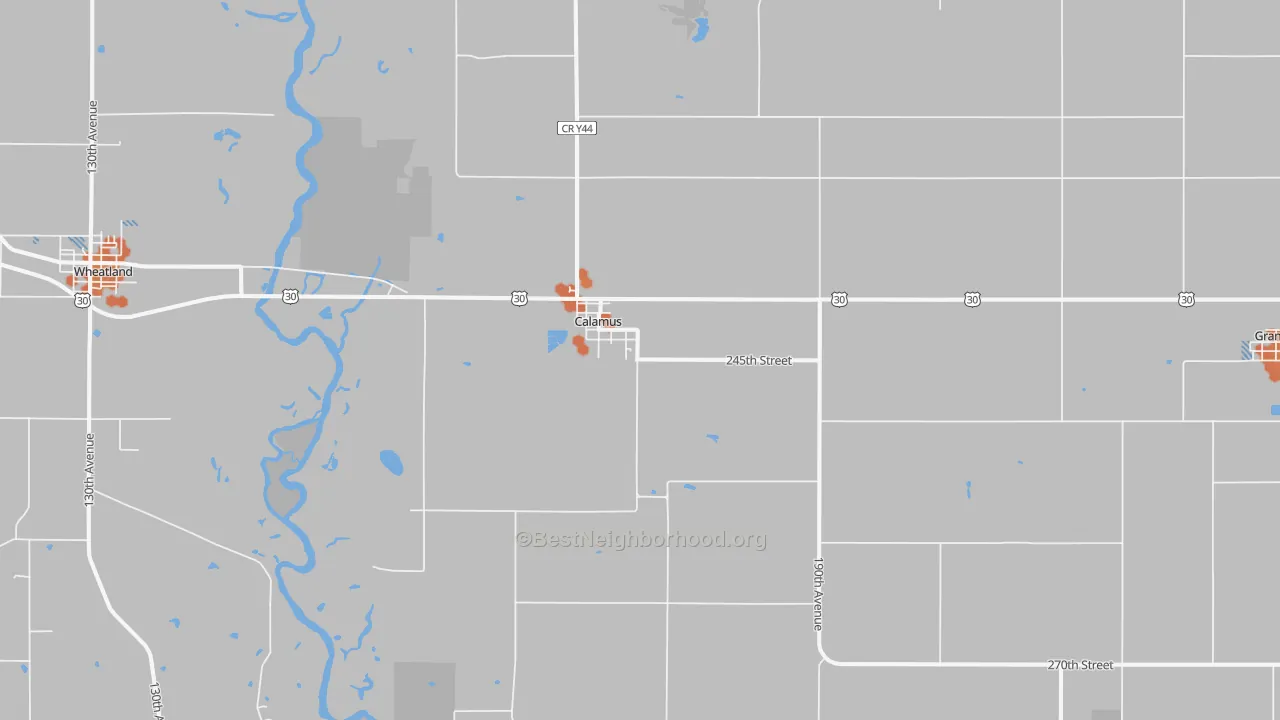 Bike Grade map of Calamus, IA