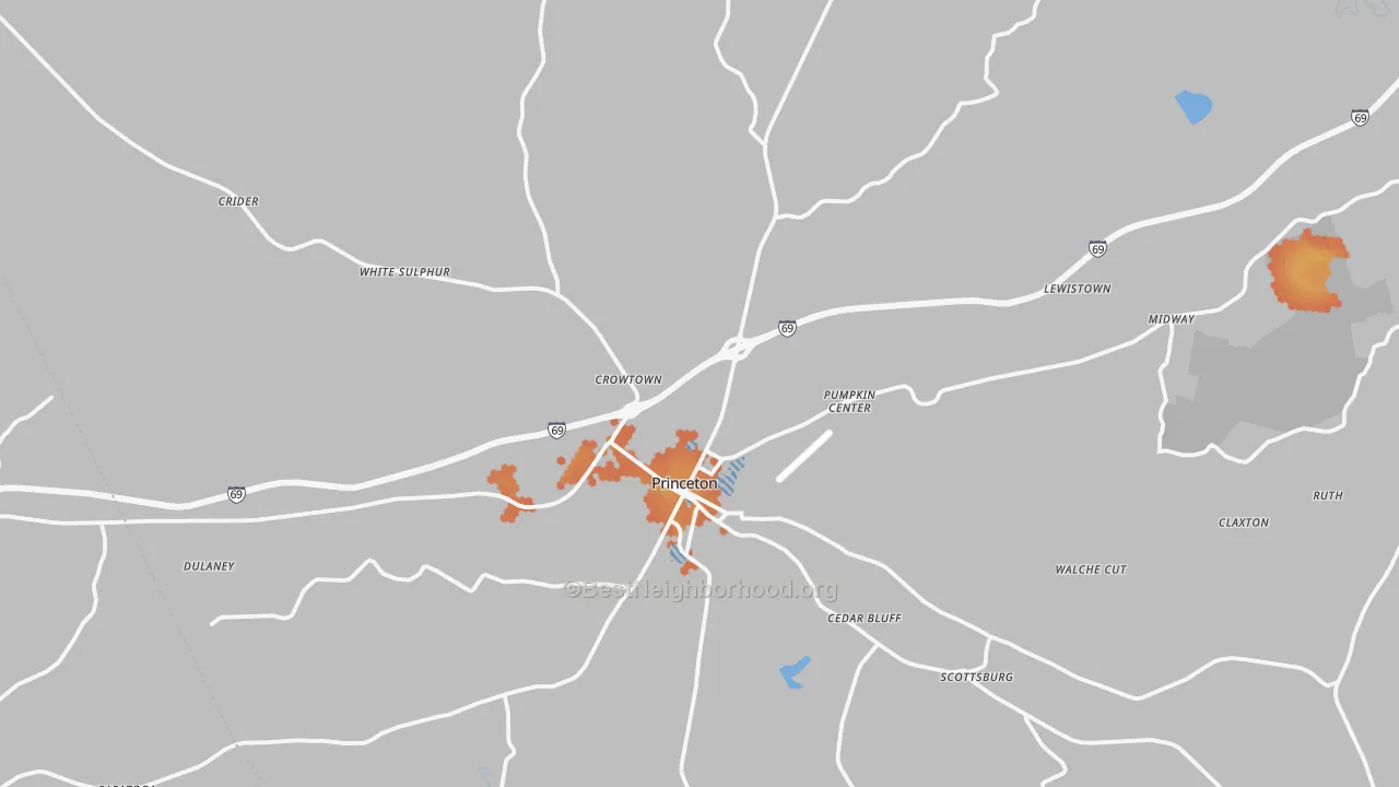 Bike Grade map of Caldwell County, KY