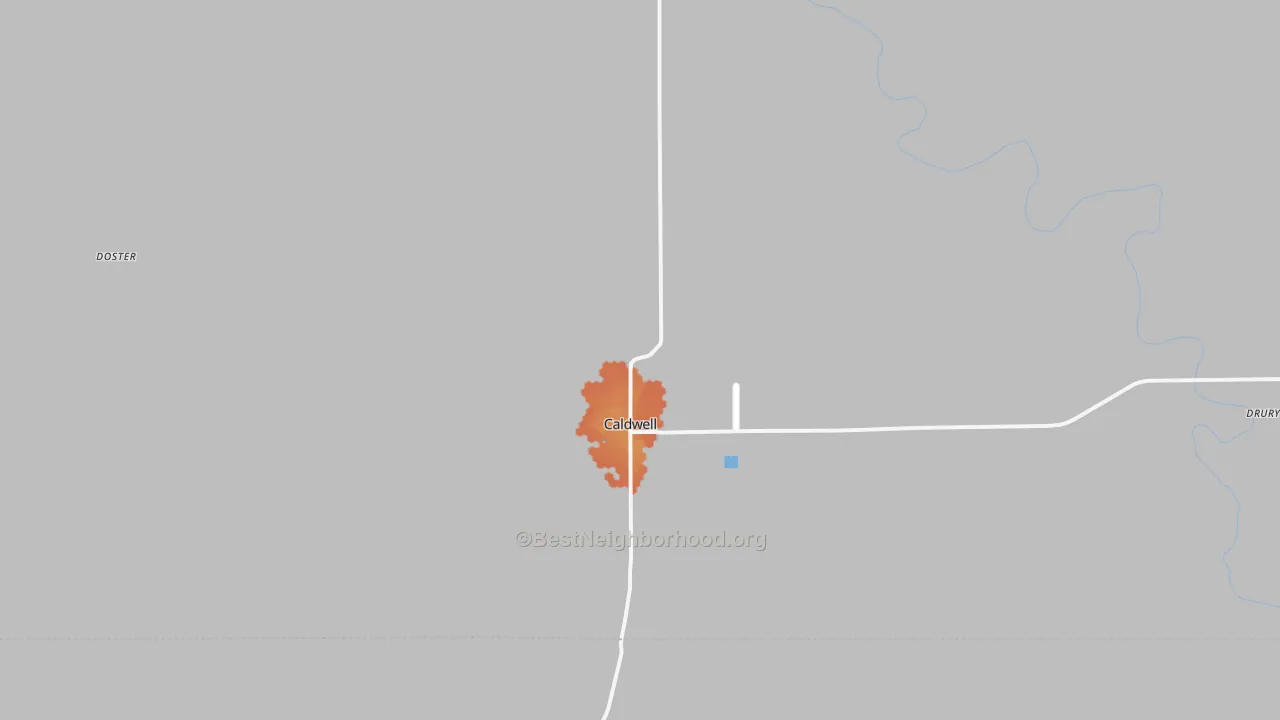 Bike Grade map of Caldwell, KS