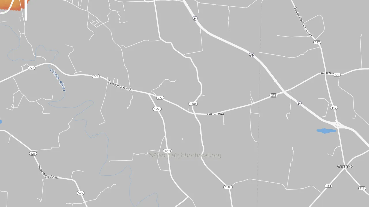 Bike Grade map of Caledonia, KY