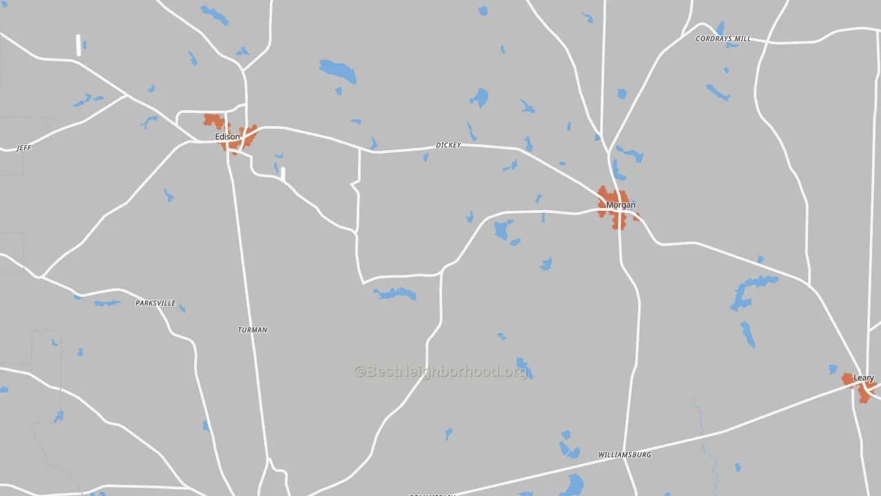 Bike Grade map of Calhoun County, GA