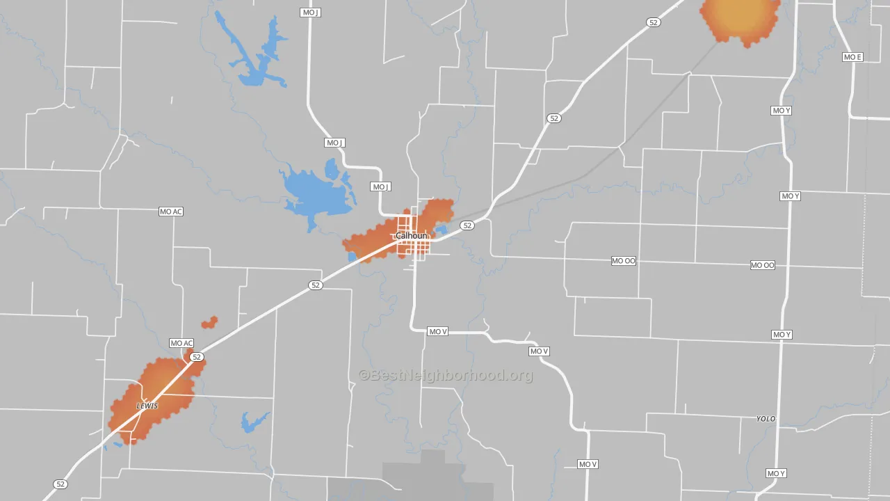 Bike Grade map of Calhoun, MO