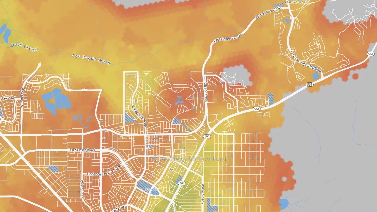 Bike Grade map of Calico Ridge, Henderson, NV