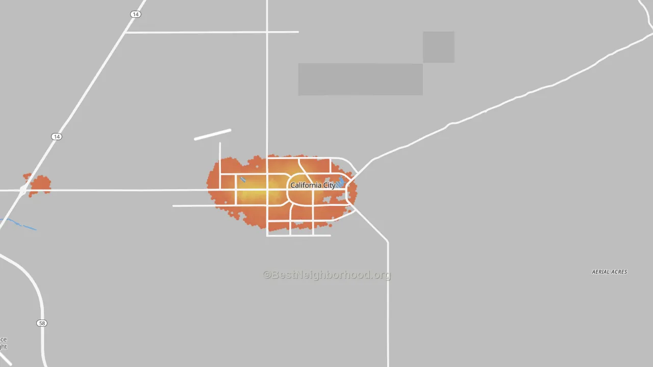 Bike Grade map of California City, CA