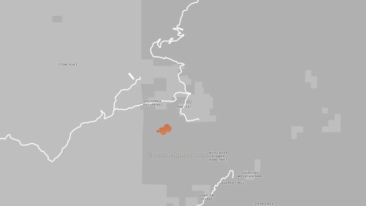 Bike Grade map of California Hot Springs, CA