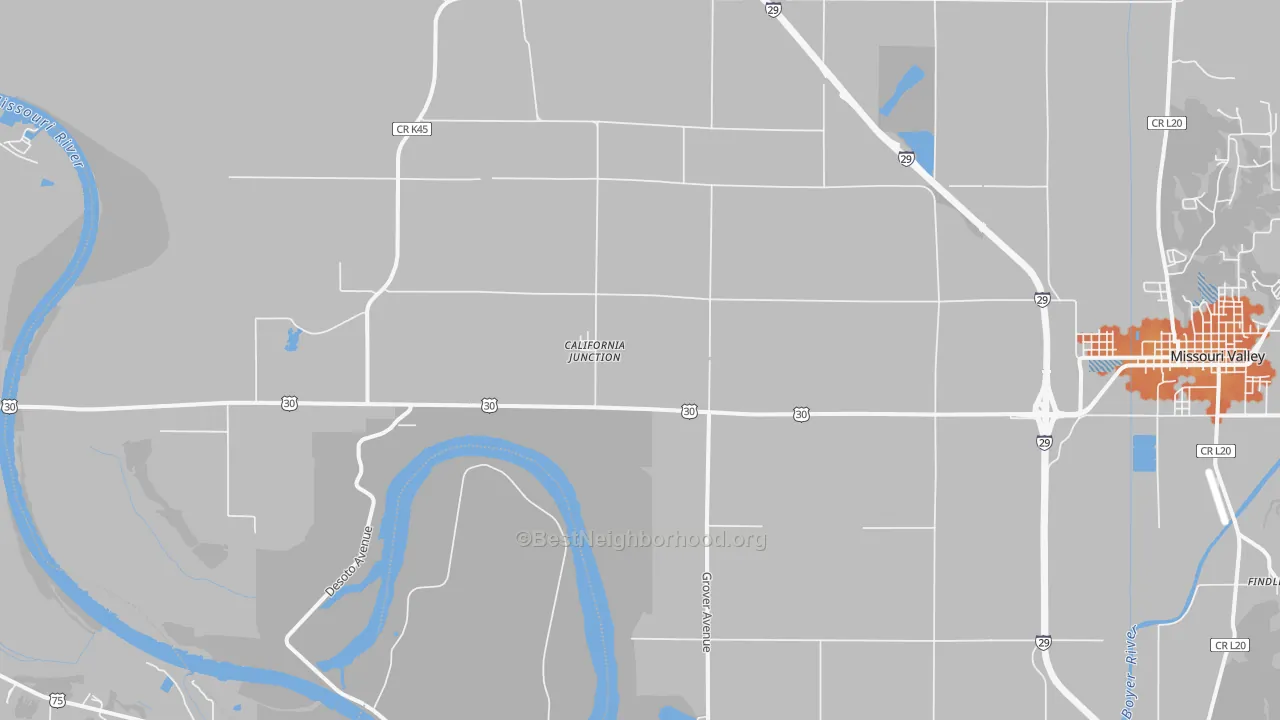 Bike Grade map of California Junction, IA