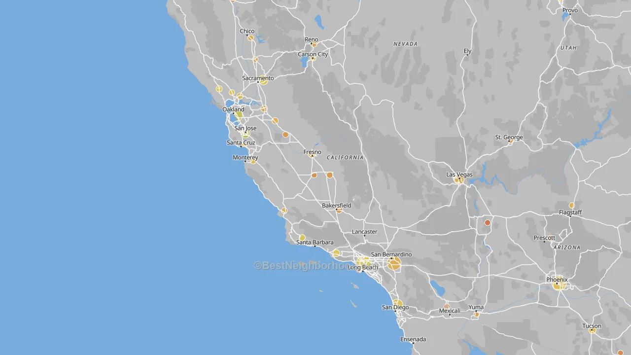 Bike Grade map of California