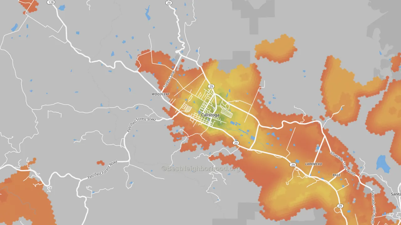 Bike Grade map of Calistoga, CA