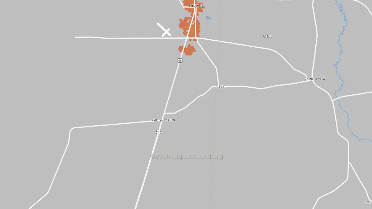 Bike Grade map of Call, TX