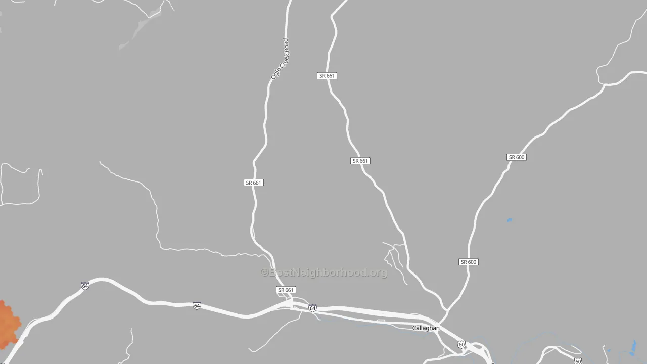 Bike Grade map of Callaghan, VA