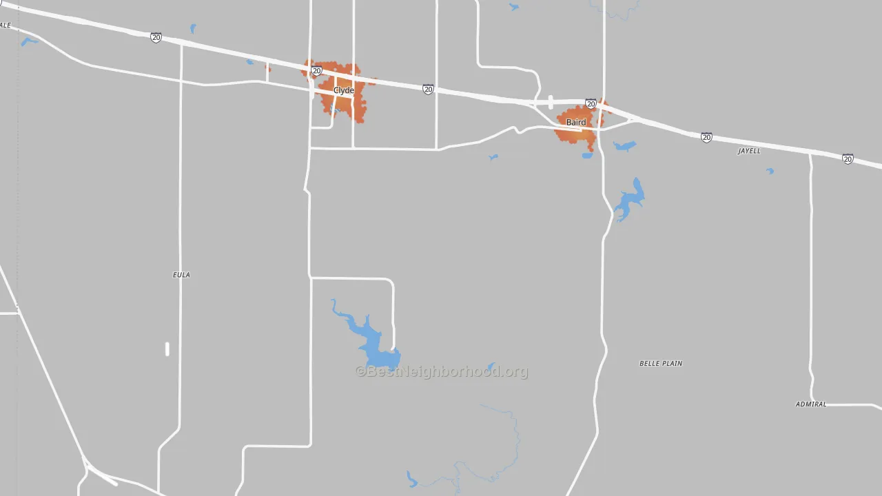 Bike Grade map of Callahan County, TX