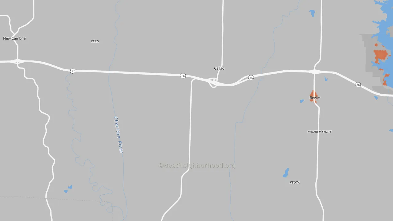 Bike Grade map of Callao, MO