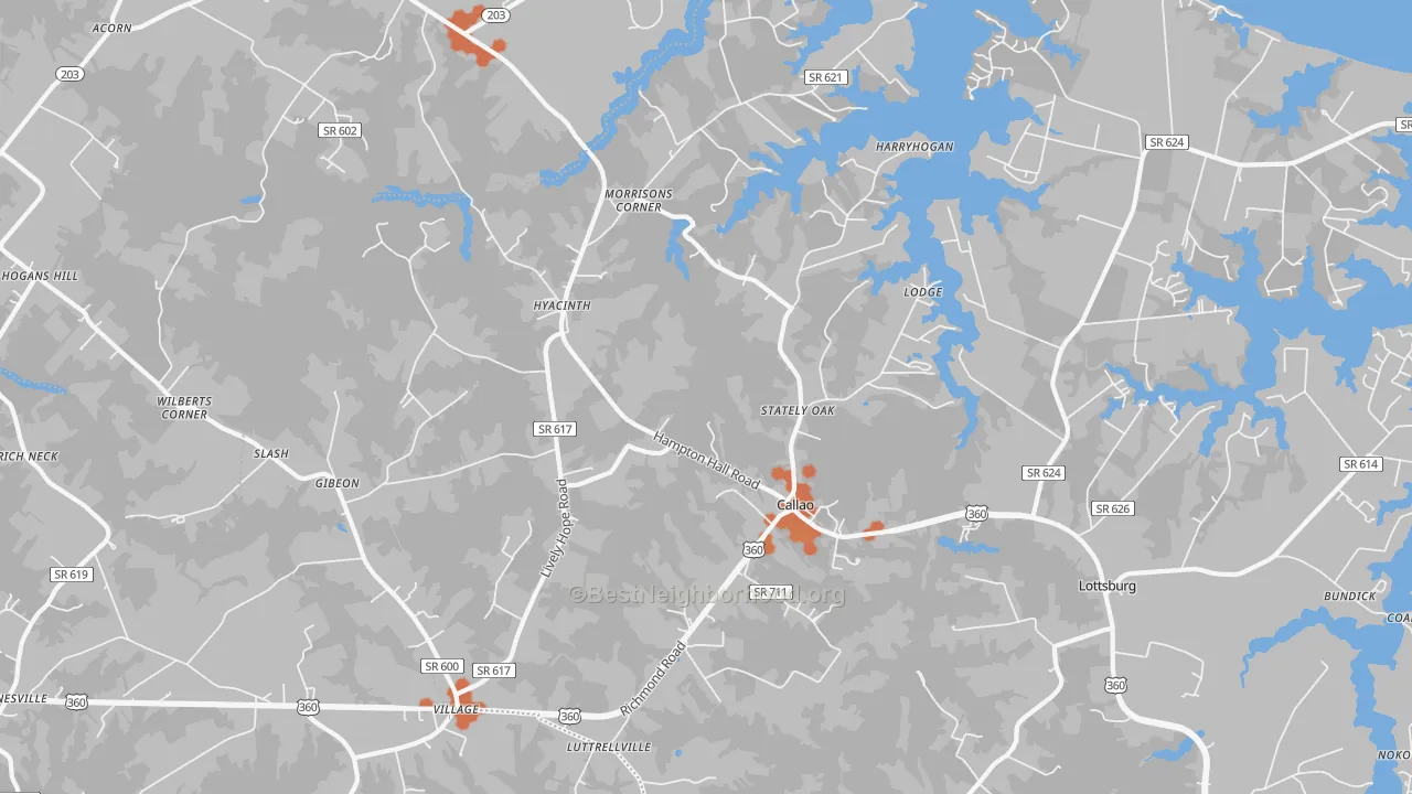 Bike Grade map of Callao, VA
