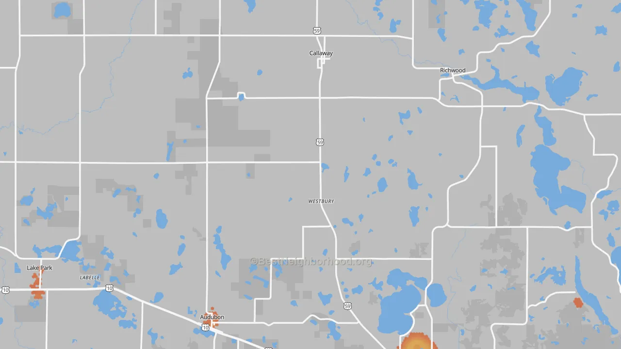 Bike Grade map of Callaway, MN