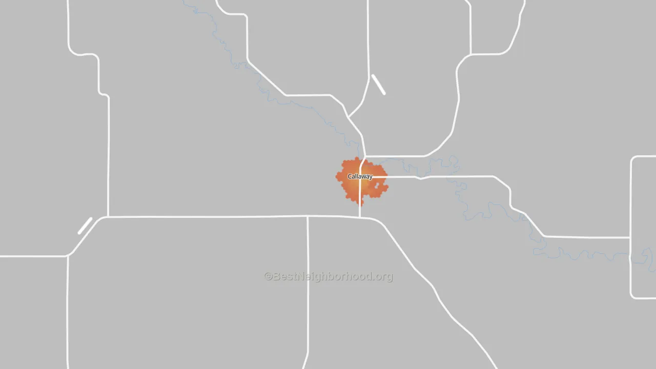 Bike Grade map of Callaway, NE