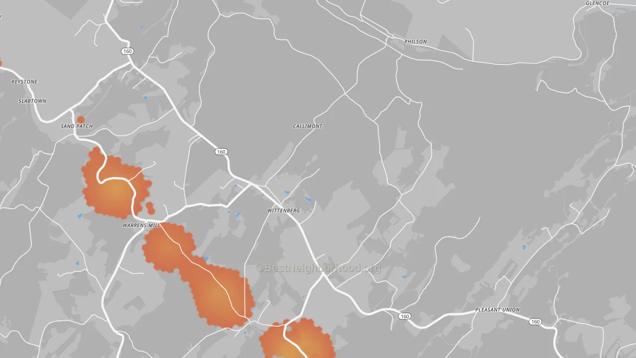 Bike Grade map of Callimont, PA
