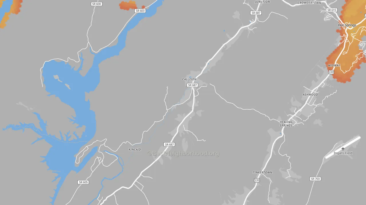 Bike Grade map of Callison, VA