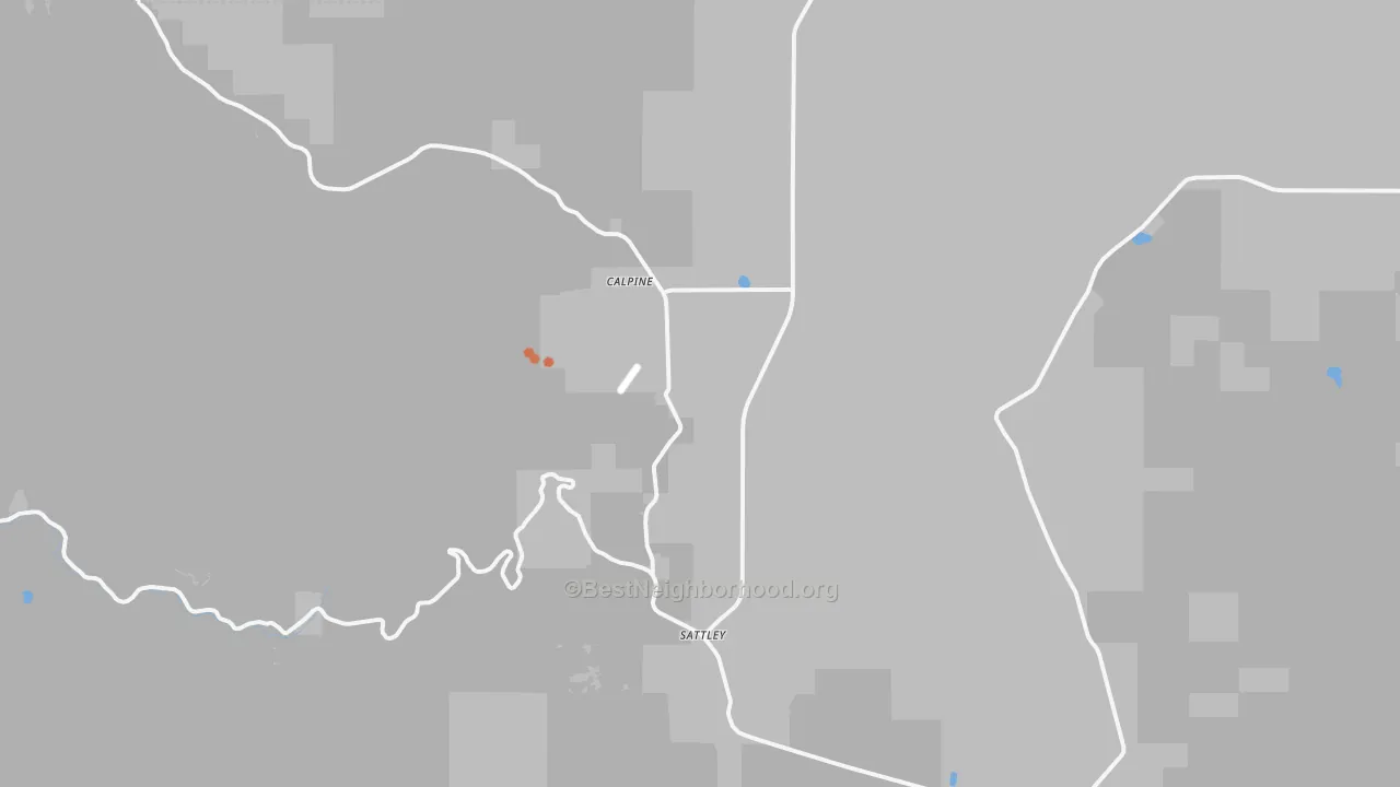 Bike Grade map of Calpine, CA