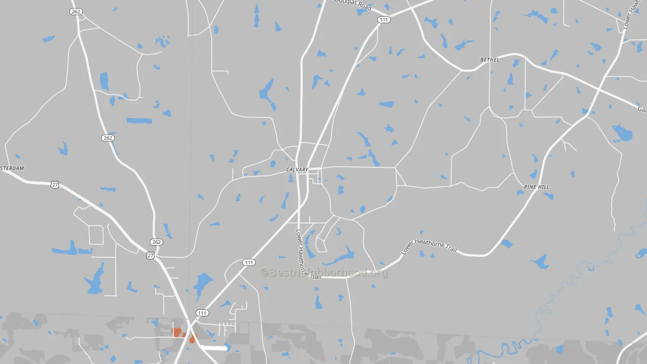 Bike Grade map of Calvary, GA
