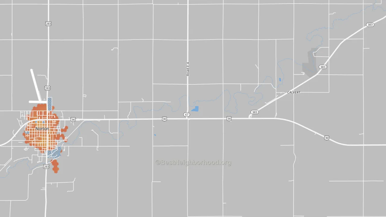 Bike Grade map of Calvert, KS