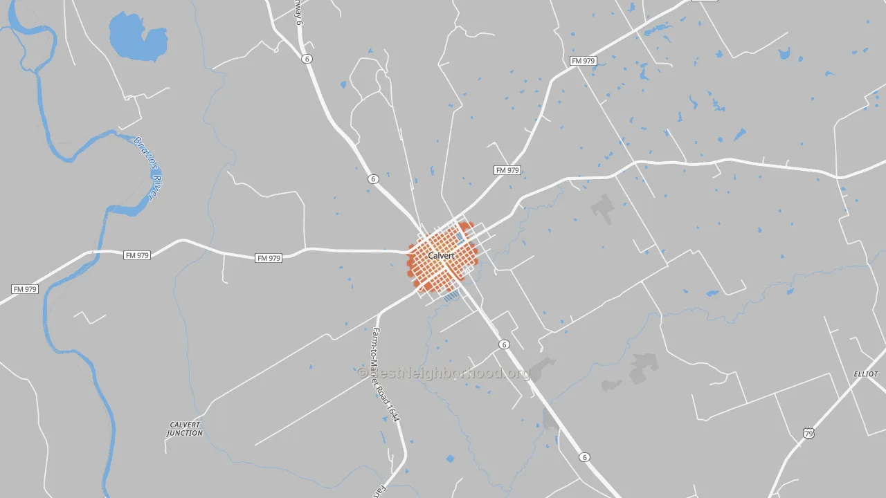 Bike Grade map of Calvert, TX