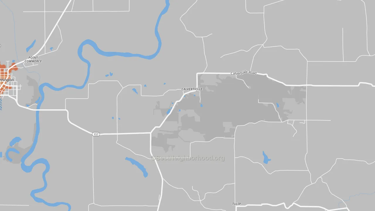 Bike Grade map of Calvertville, IN