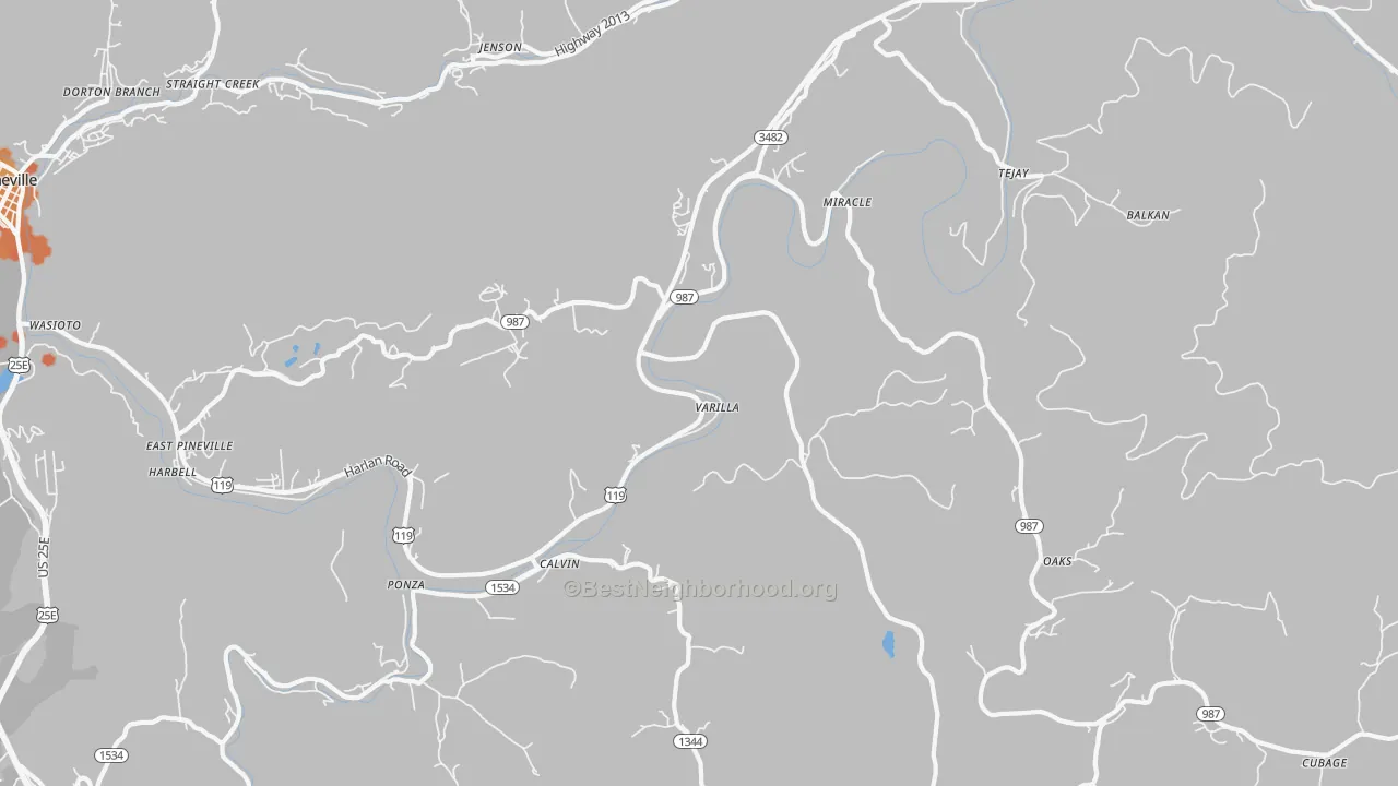 Bike Grade map of Calvin, KY