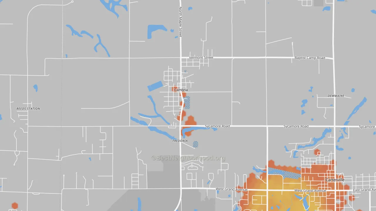 Bike Grade map of Cambria, IL