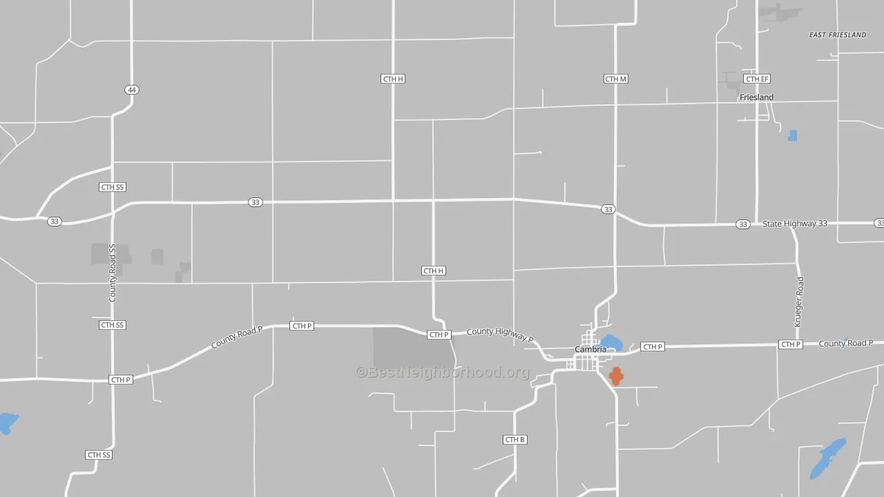 Bike Grade map of Cambria, WI