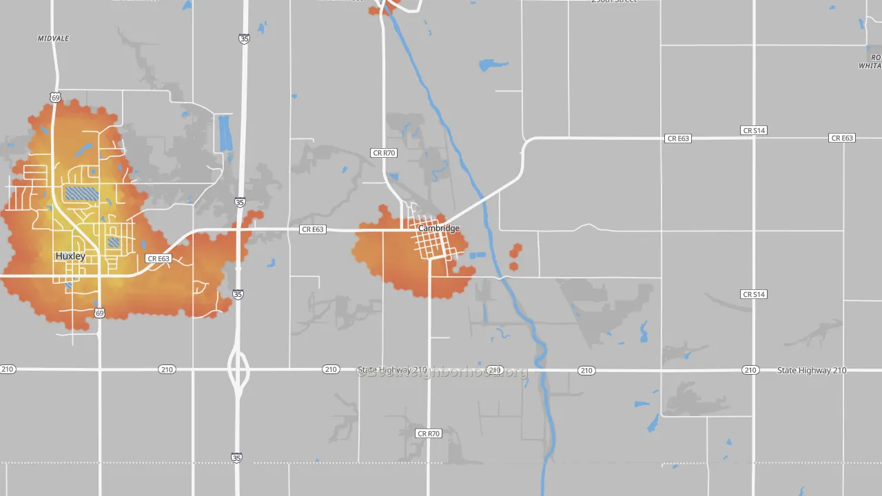 Bike Grade map of Cambridge, IA