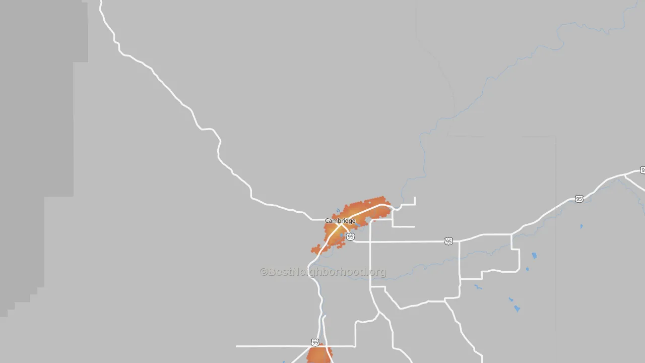 Bike Grade map of Cambridge, ID