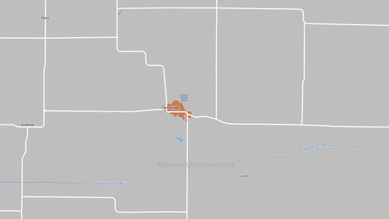 Bike Grade map of Cambridge, IL