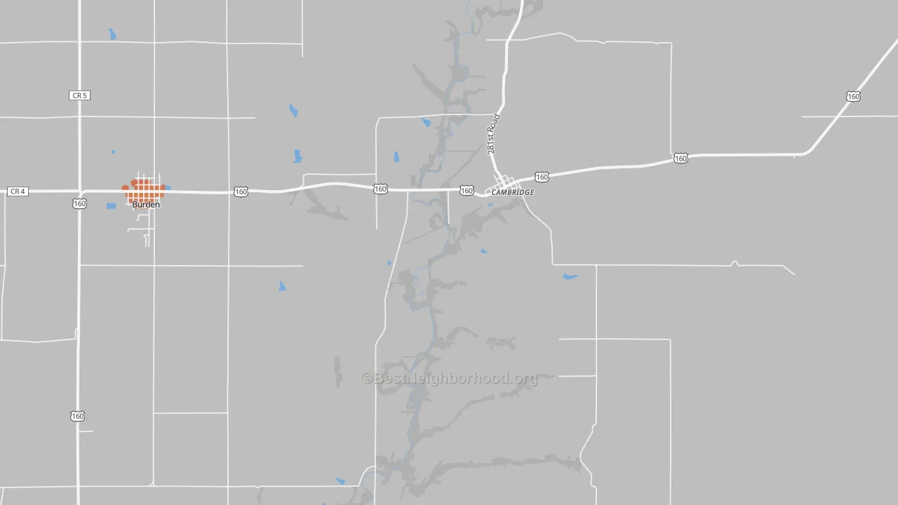 Bike Grade map of Cambridge, KS