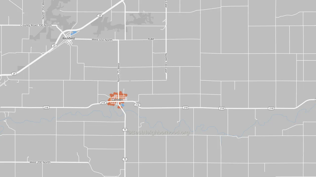 Bike Grade map of Camden, IN