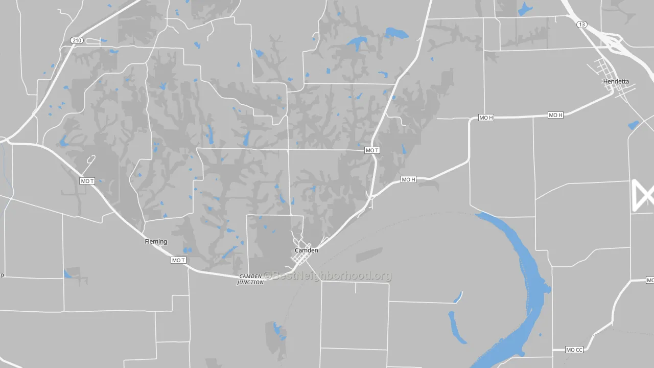 Bike Grade map of Camden, MO