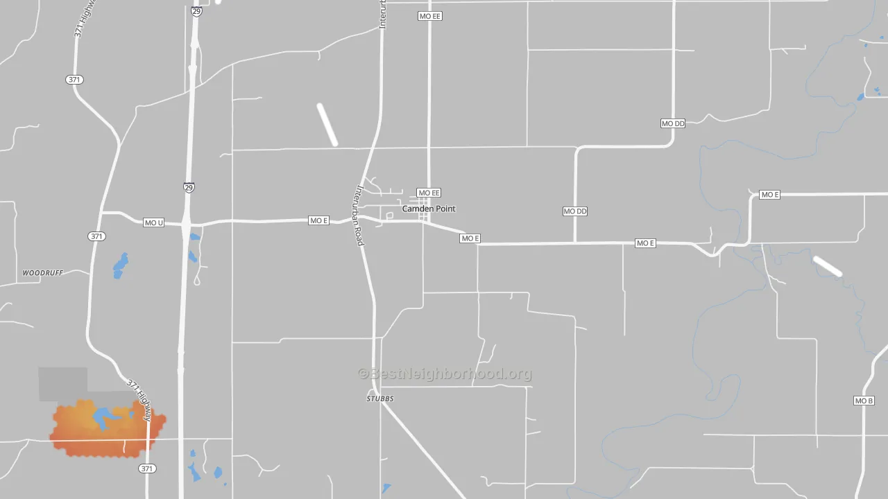 Bike Grade map of Camden Point, MO