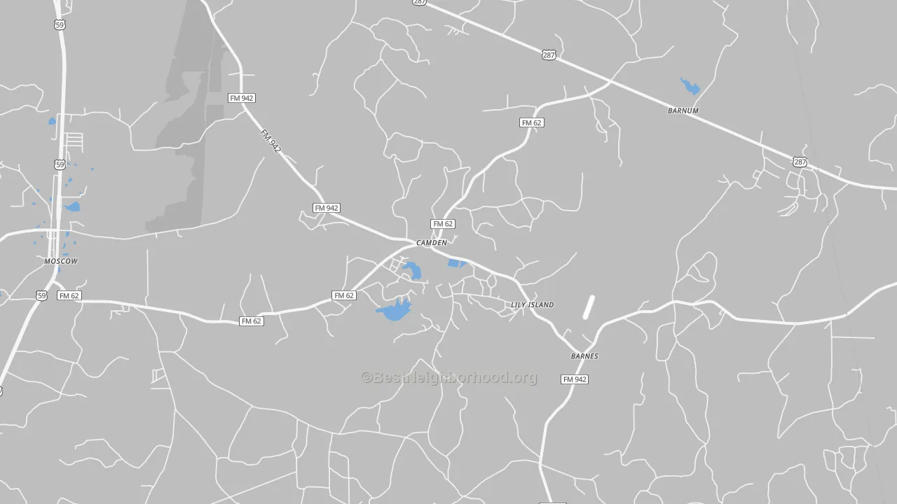 Bike Grade map of Camden, TX