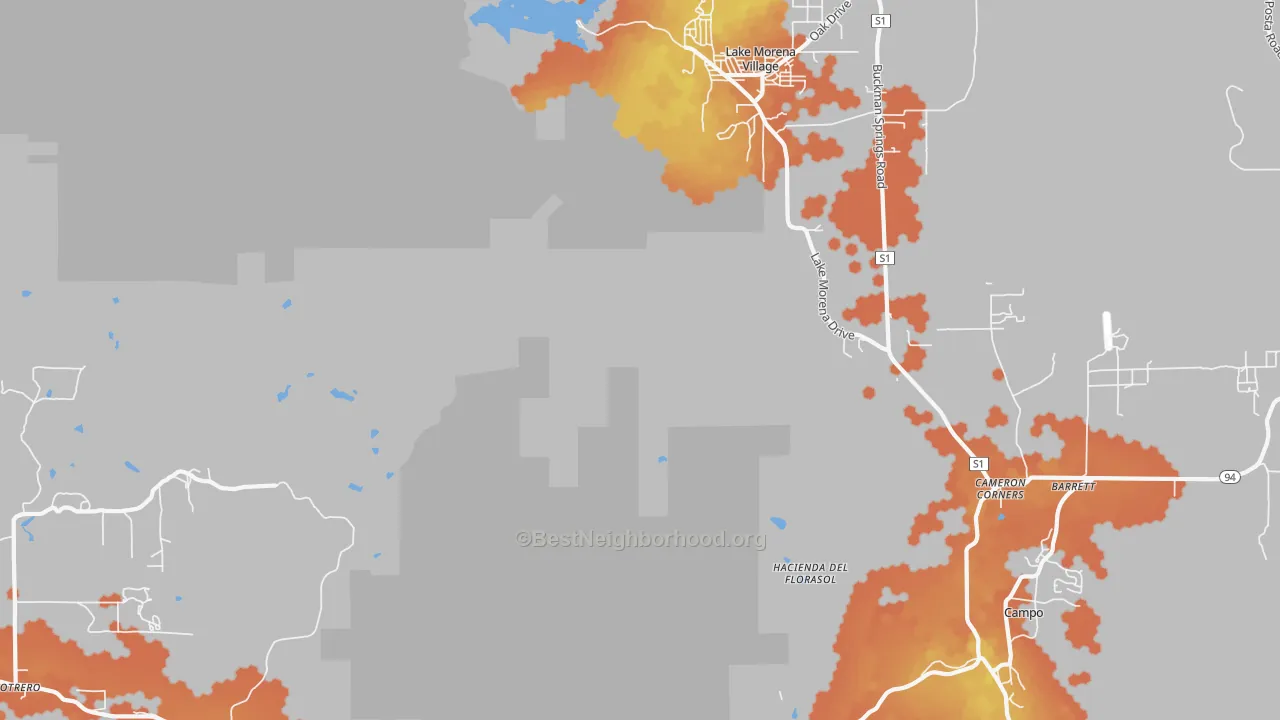 Bike Grade map of Cameron Corners, CA