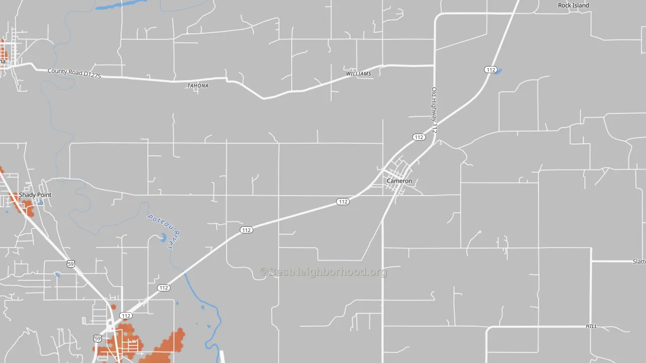 Bike Grade map of Cameron, OK