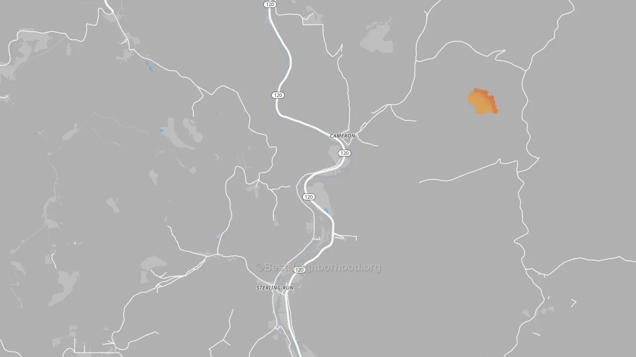 Bike Grade map of Cameron, PA