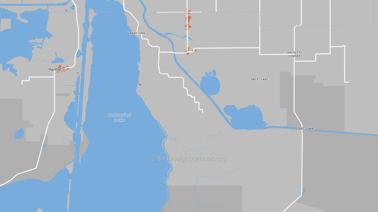 Bike Grade map of Cameron Parish, LA