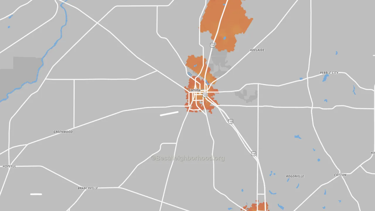Bike Grade map of Camilla, GA