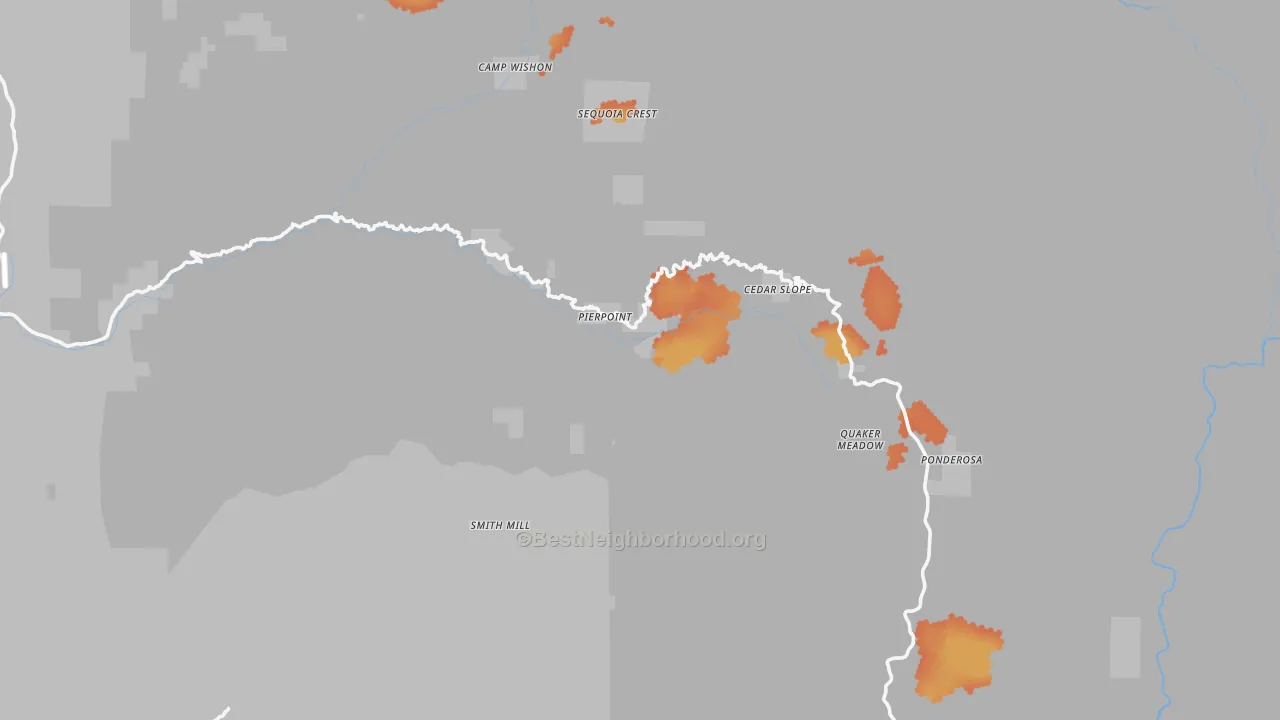 Bike Grade map of Camp Nelson, CA