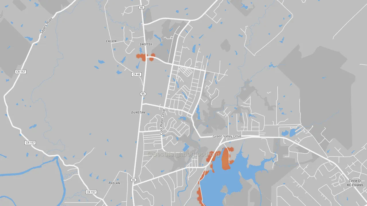 Bike Grade map of Camp Swift, TX