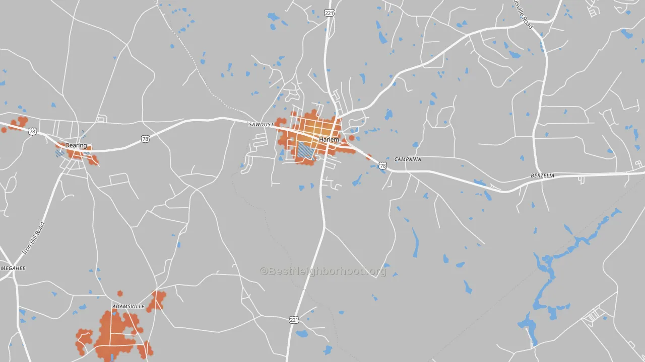Bike Grade map of Campania, GA