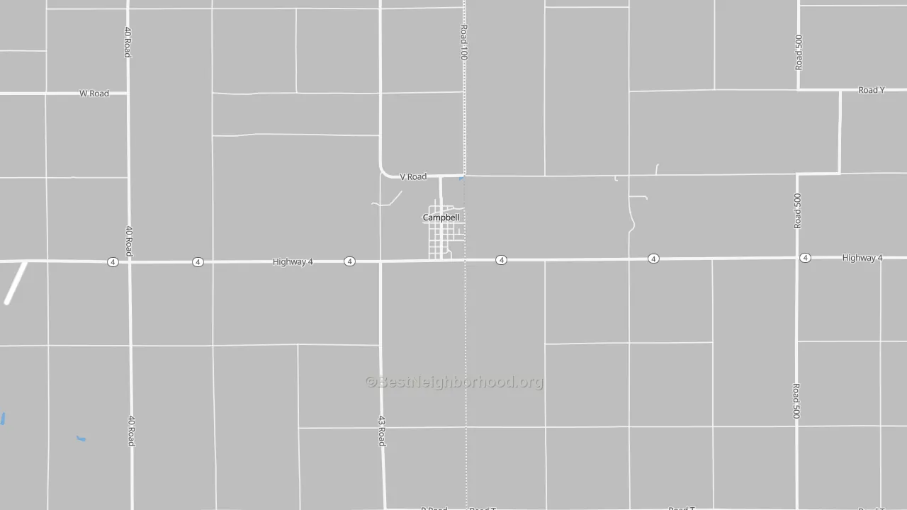 Bike Grade map of Campbell, NE