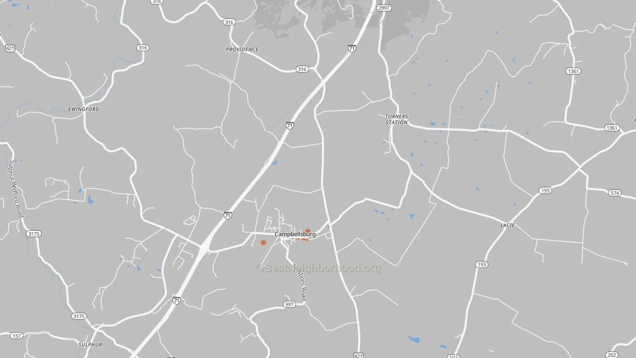 Bike Grade map of Campbellsburg, KY
