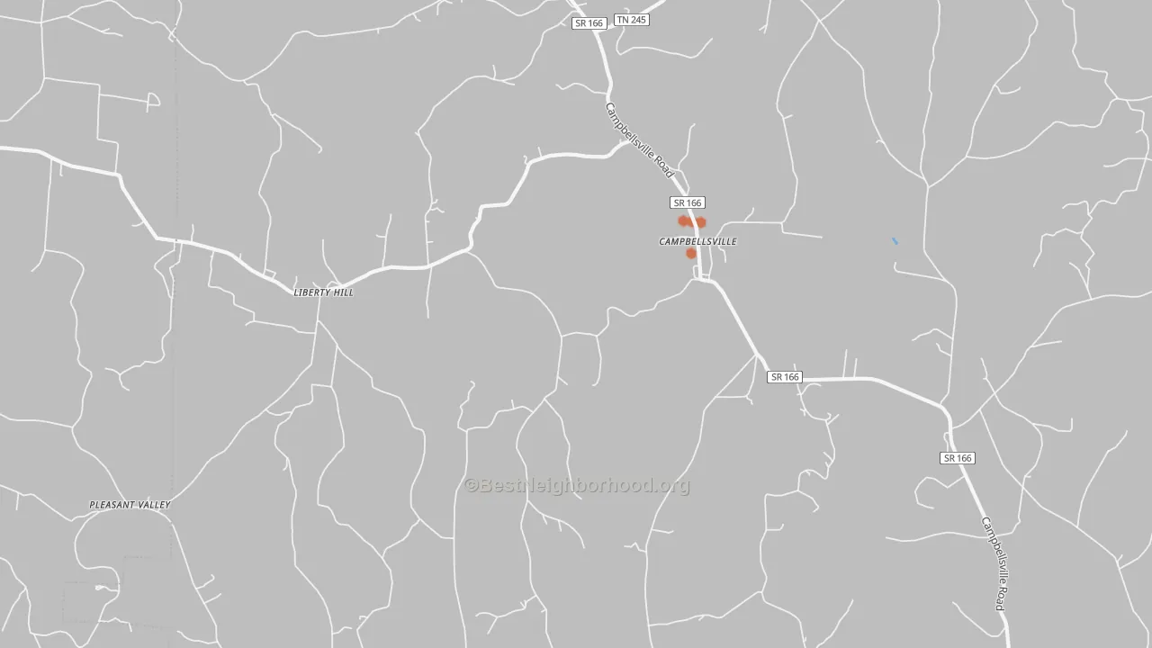 Bike Grade map of Campbellsville, TN